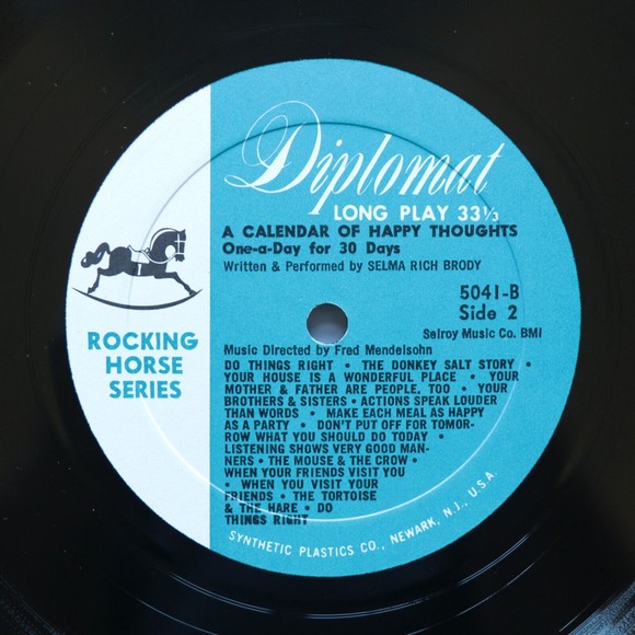 Selma Rich Brody – A Calendar Of Happy Thoughts One-A-Day For 30 12" Vinyl LP VG - Picture 7 of 10